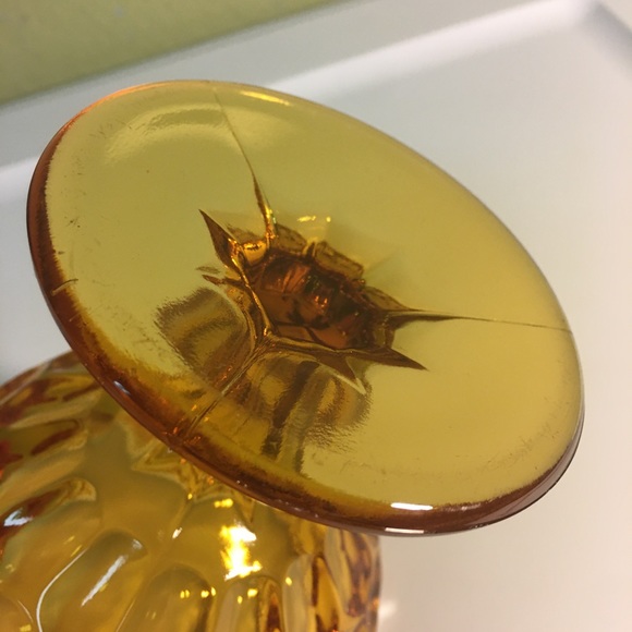 Vintage Indiana Glass Amber Compote - Picture 11 of 12